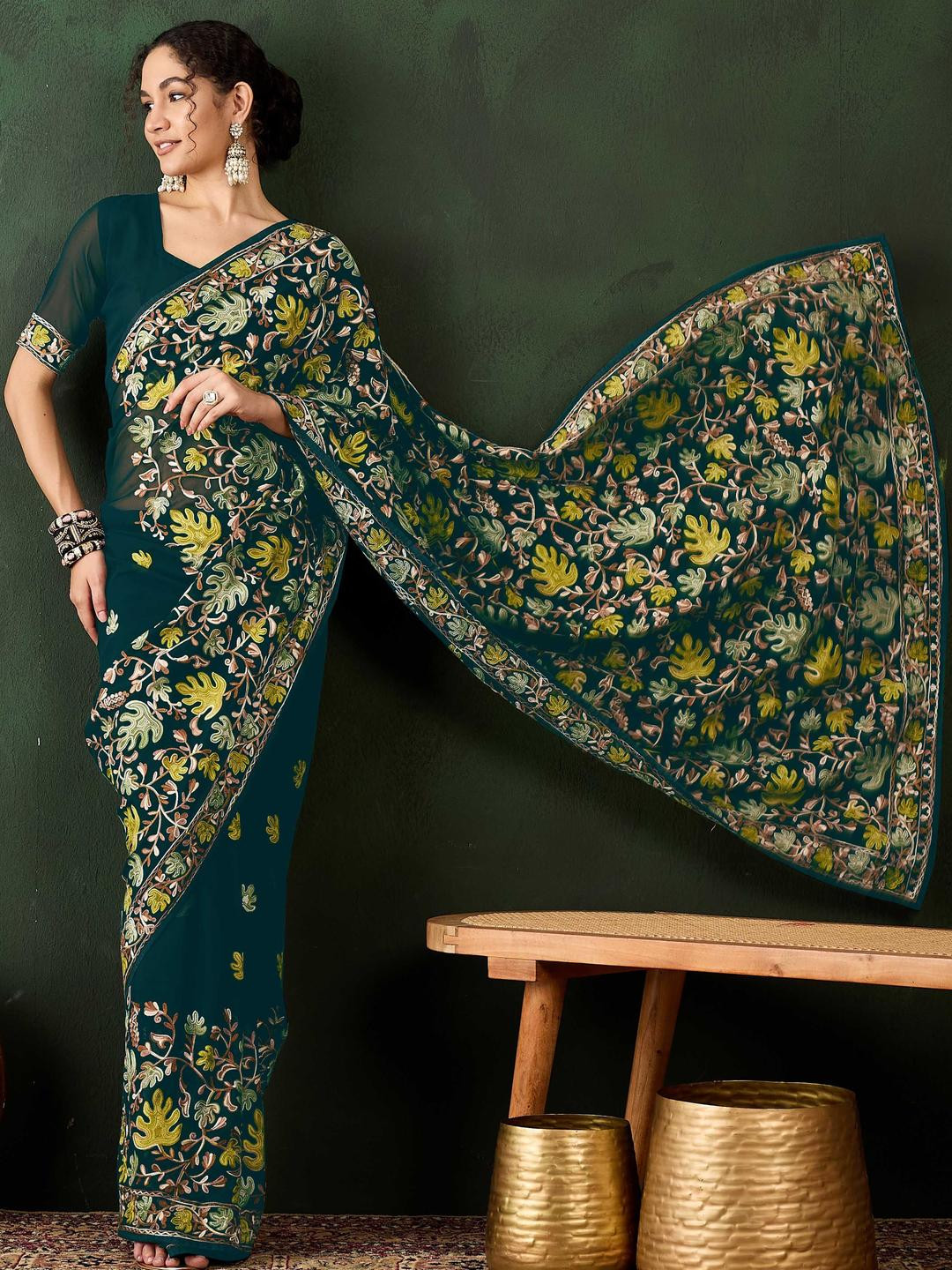 Maroosh Embroidered Georgette Banarasi Saree