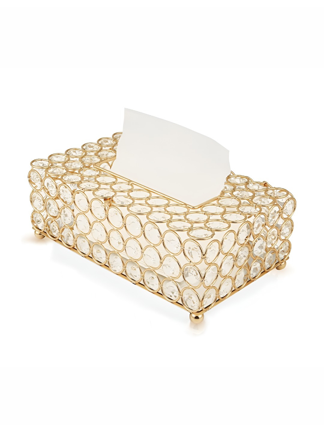 Bebo Creations Gold-Toned Rectangular Crystal Tissue Holders