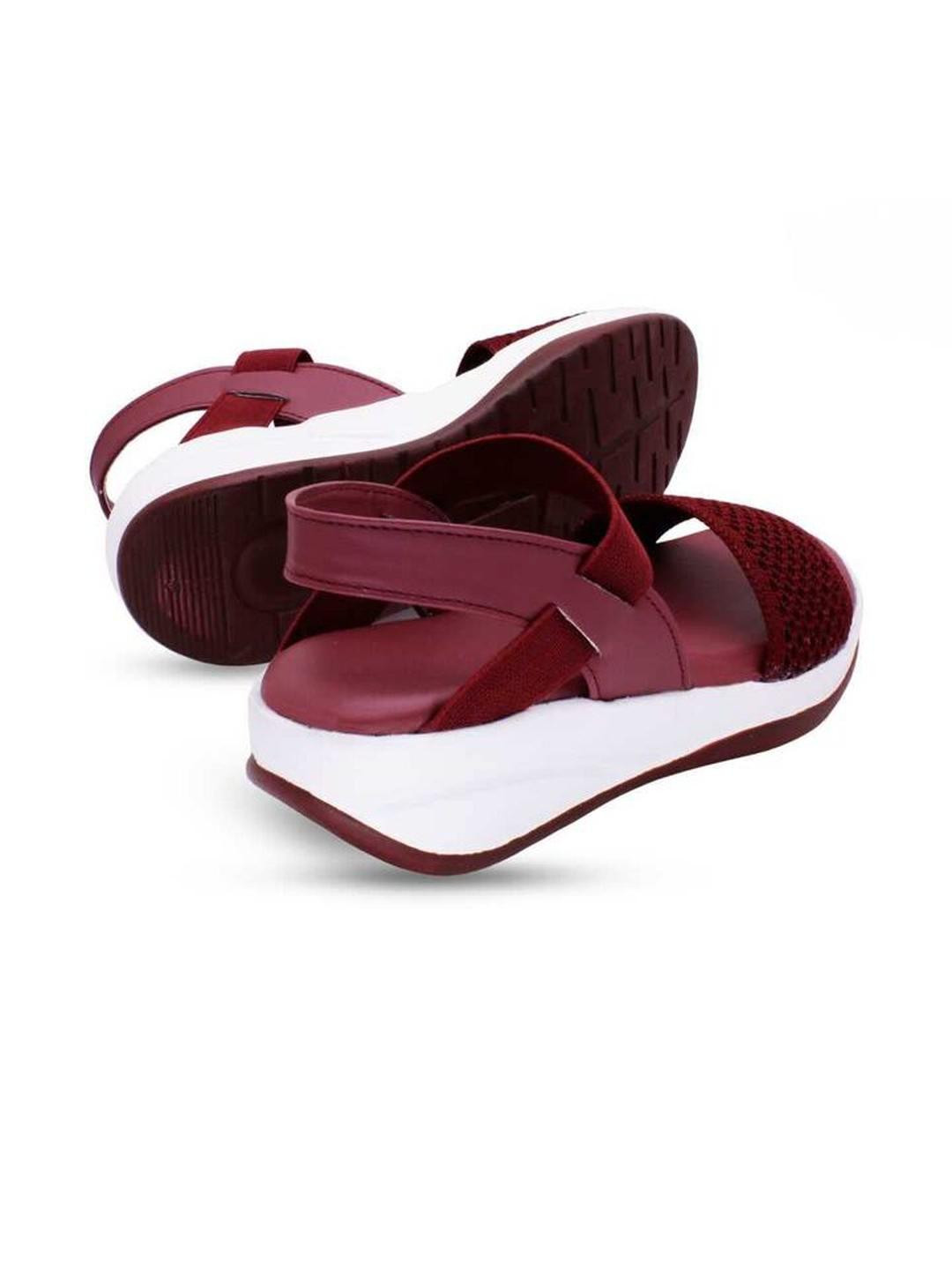 Digni Women Maroon Slip-On Synthetic Daily Comfort Sandals