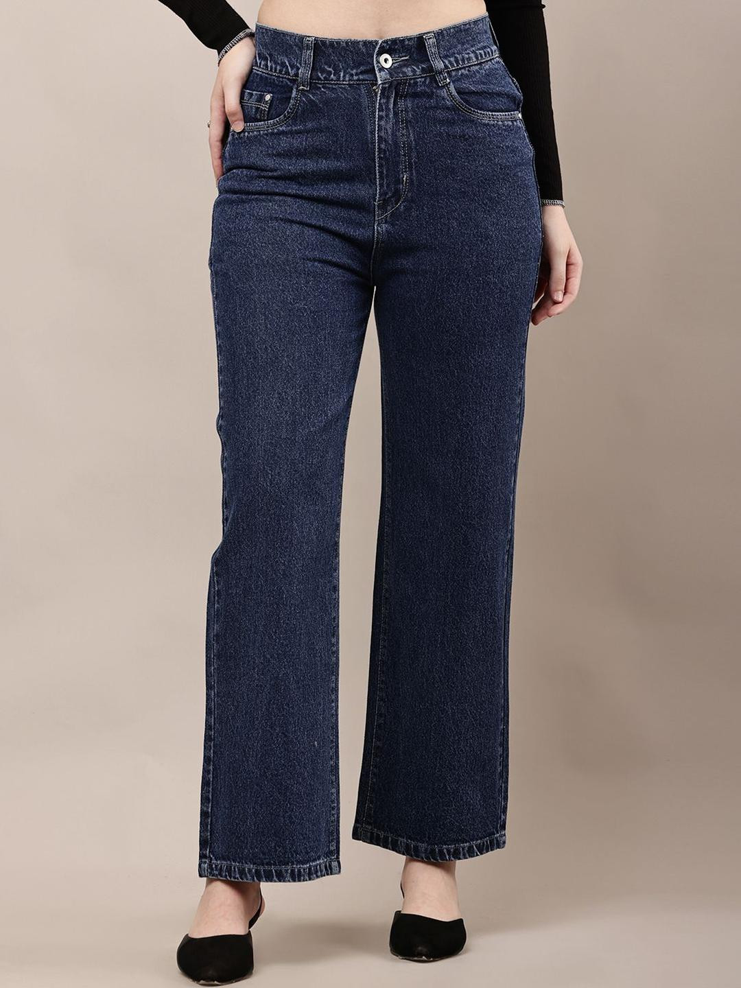 GOLD-D.A. FASHION Women Jean Straight Fit Clean Look No Fade Cotton Jeans