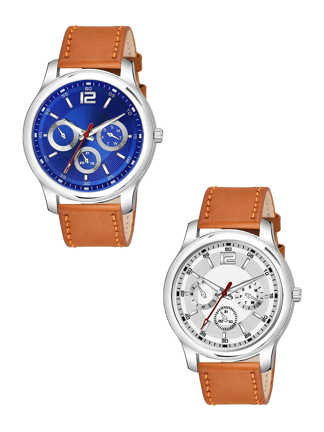 JUST LIKE Unisex Pack of 2 Dial & Straps Analogue Watch WATGU24594XUYSS5