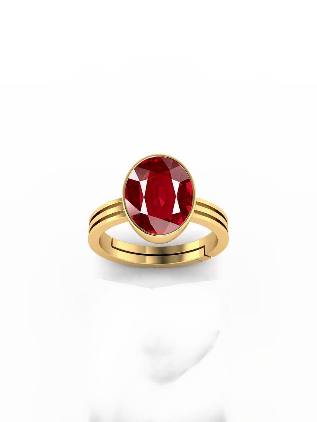 Barmunda gems Red Brass Gold-Plated Ring