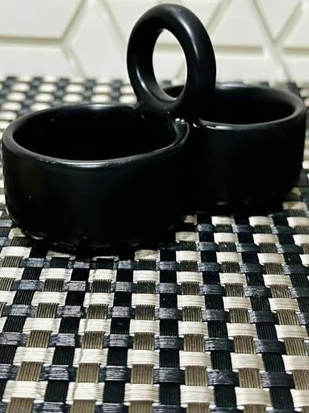 Altaica Ceramic Dual Locked' Dip, Sauce, Chutney, Salsa Serving Bowls