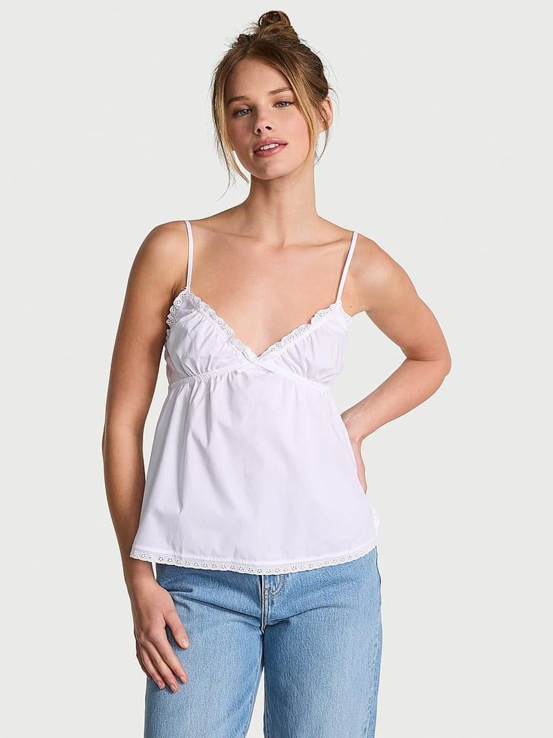 Victoria's Secret Cotton Shoulder Straps Poplin Top