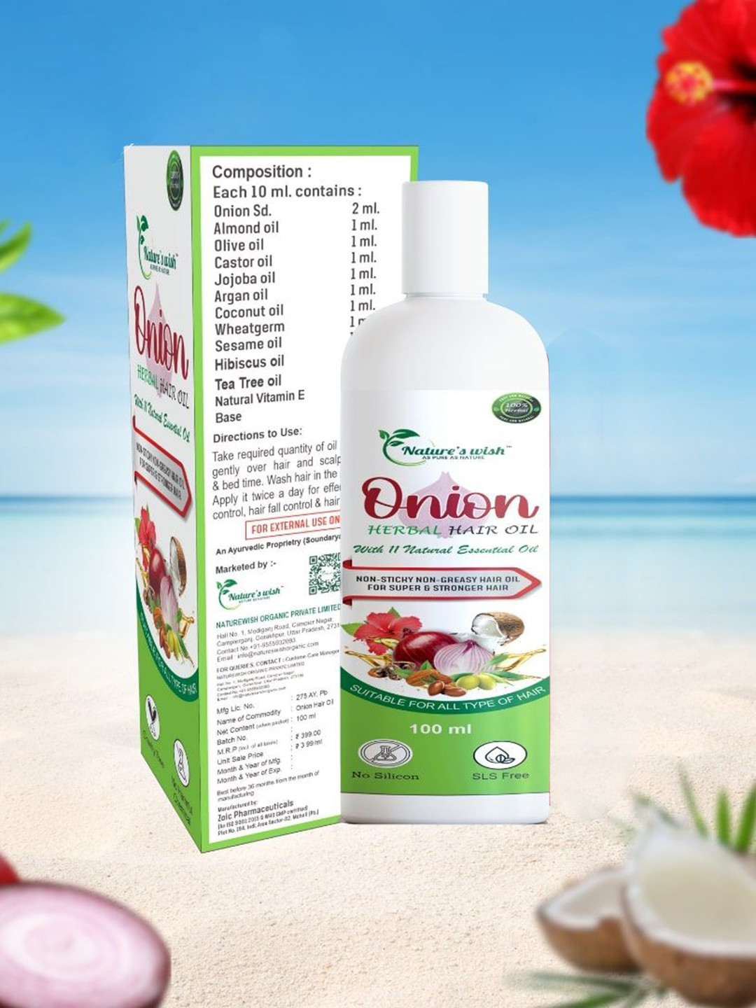 Nature's wish Onion Herbal Hair Oil- 100 ml