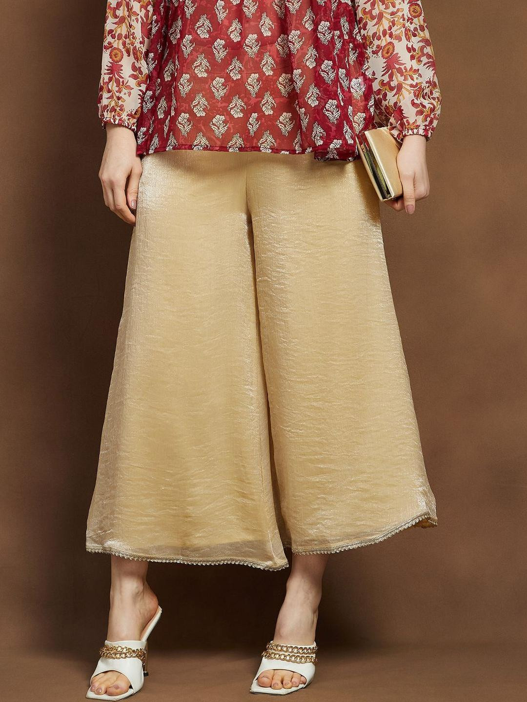 Melange by Lifestyle Women Regular Wide Leg Trouser