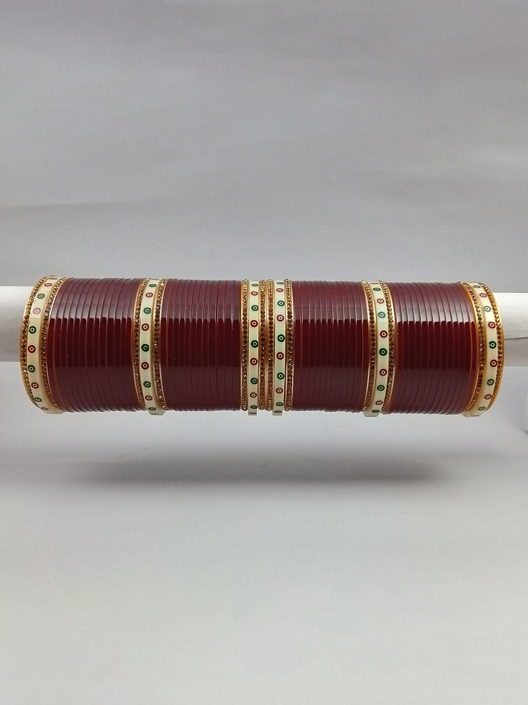 jtraditional Set Of 35 Stone-Studded Bangles