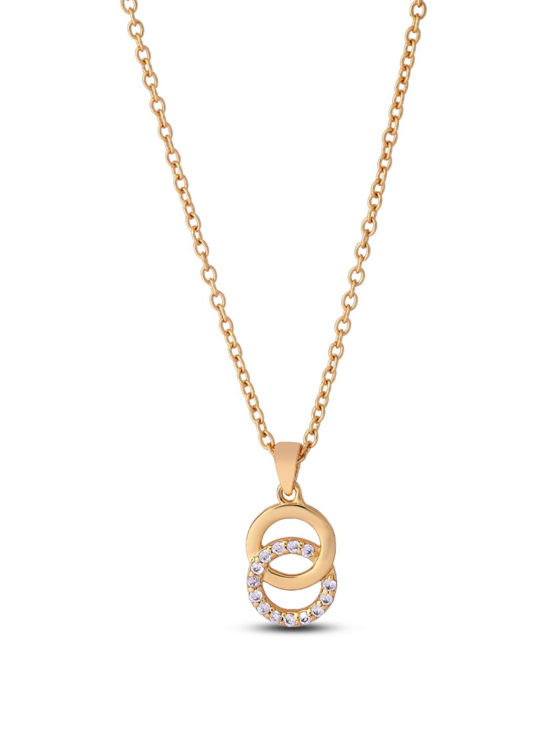 RAGABANDHA DESIGN STUDIO Brass Rose Gold Plated Chain With Cubic Zircon White Stones