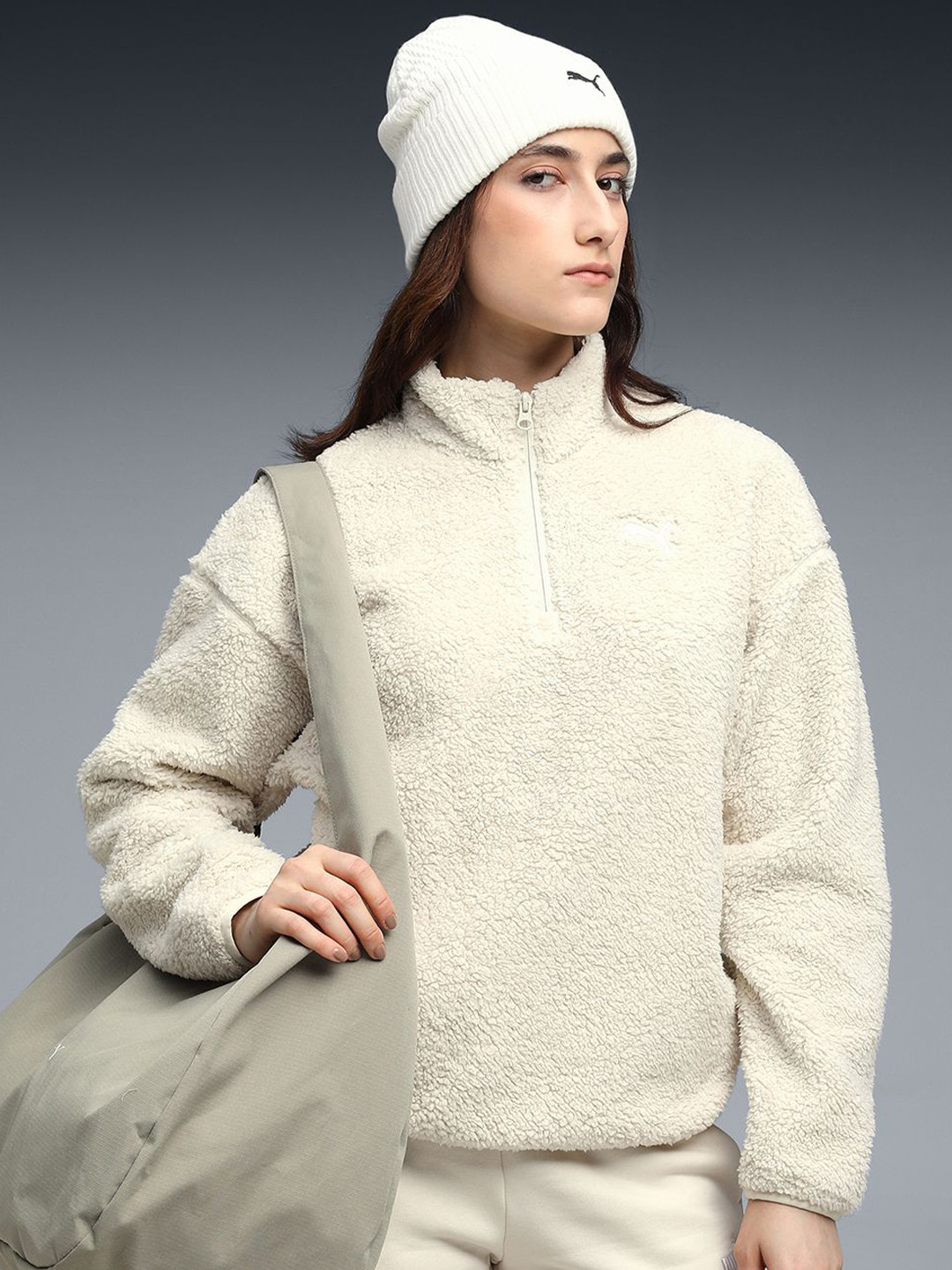 Puma Essentials Elevated Half-Zip Crew Sweatshirt