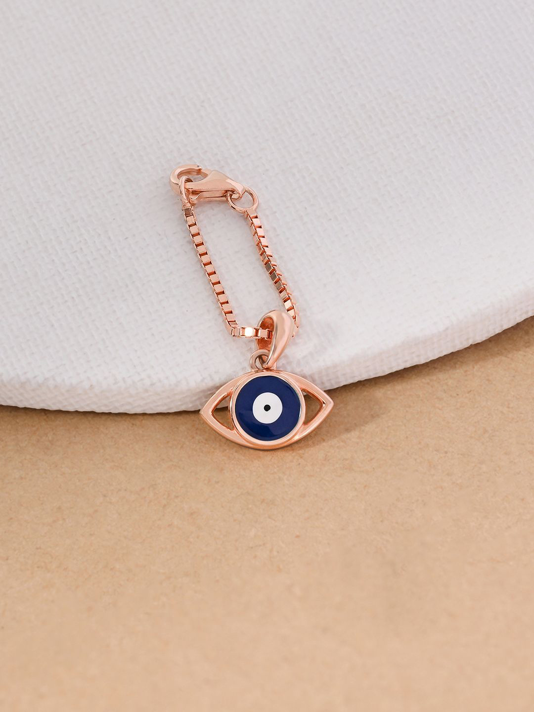 TOUCH925 Rose Gold-Plated Silver Evil Eye Necklace Charms