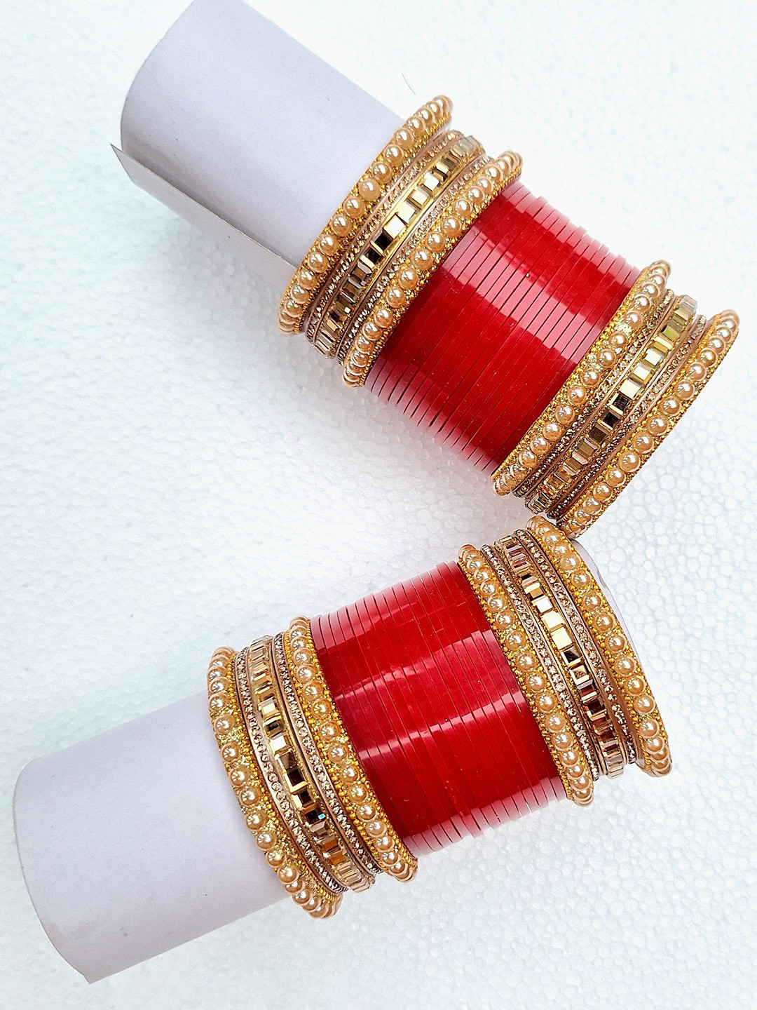 jtraditional Set Of 60 Gold-Plated Chuda Bangles