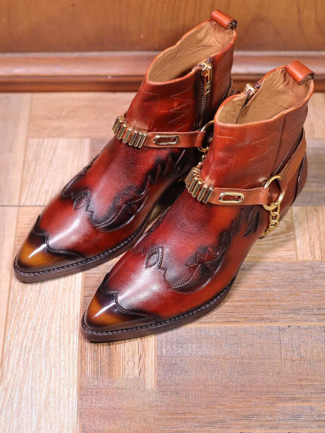 MILLE DOLLARI Men High Ankle Cowboy Boots