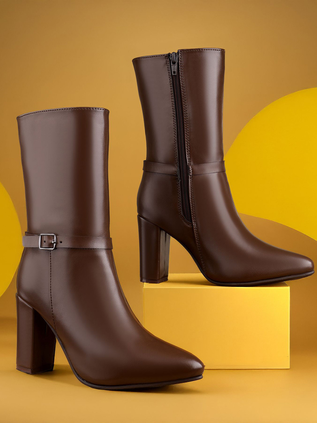 Bxxy Women Block Heel Winter Boots