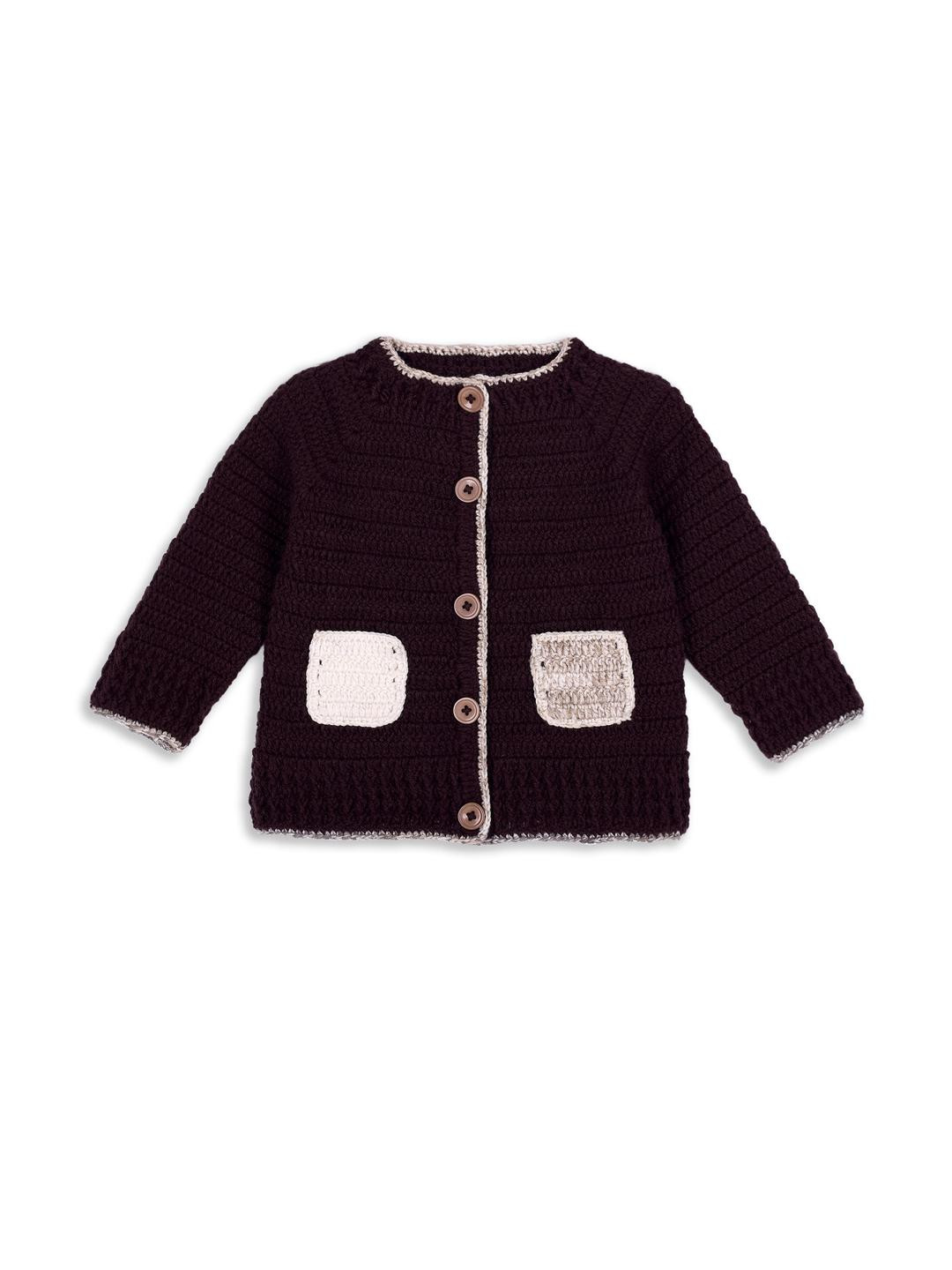Muskan Unisex Kids Front Open Knitted Woollen Sweater Vest