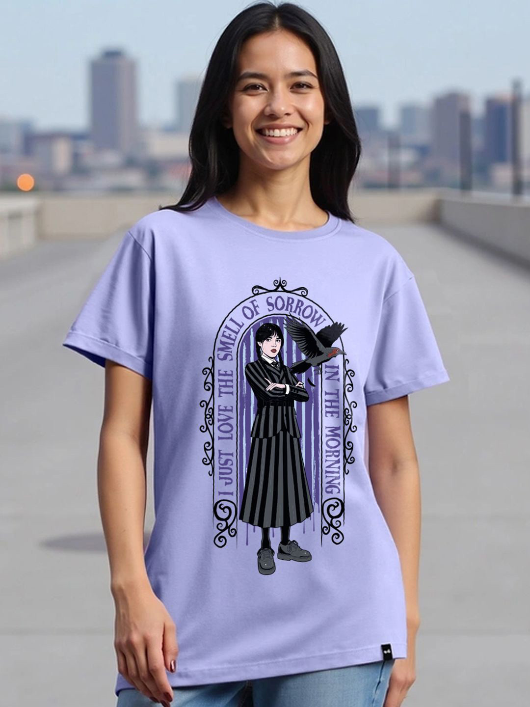 Bewakoof Women Wednesday Graphic Printed Round Neck Pure Cotton Relaxed Fit T-shirt