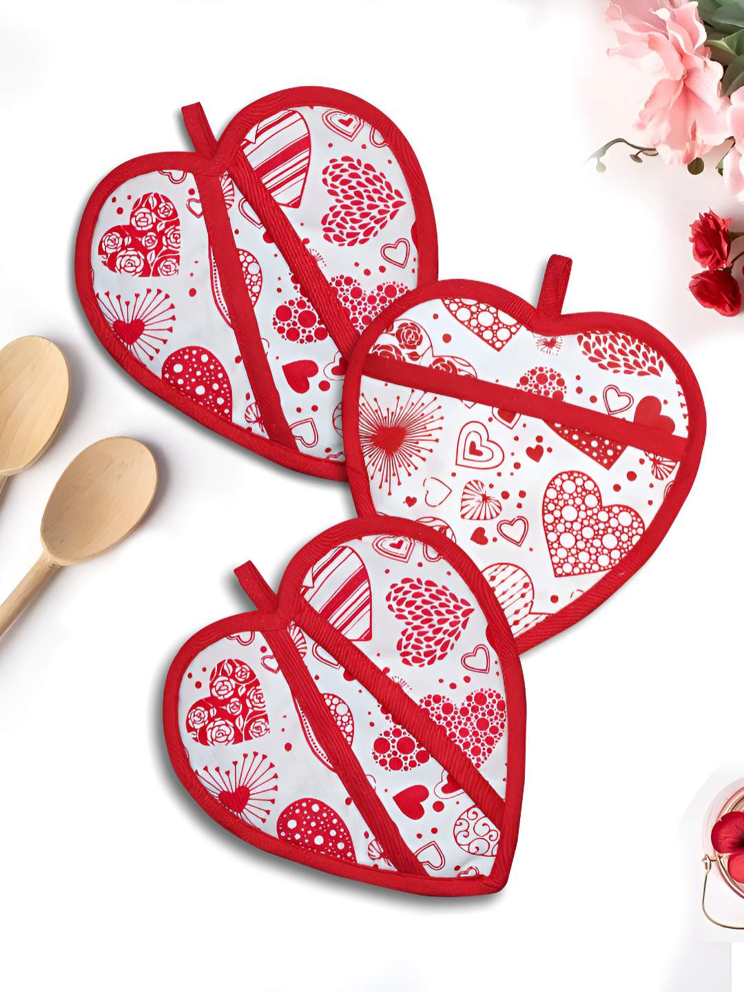 HOME COLORS.IN Red Fabric Trivet