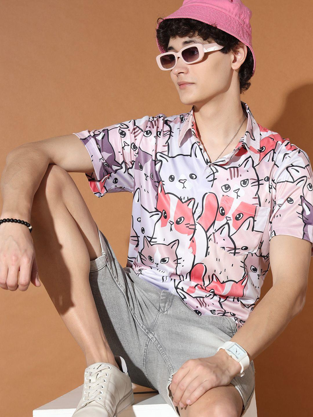 TANDUL Smart Fit Animal Printed Spread Collar Casual Shirt