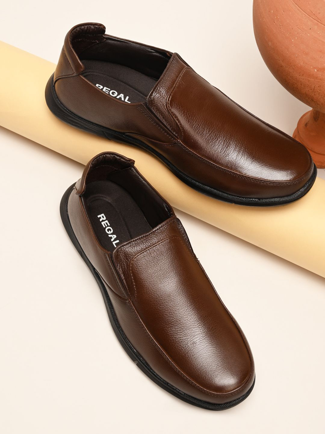 Regal Men Solid Leather Slip-On Sneakers