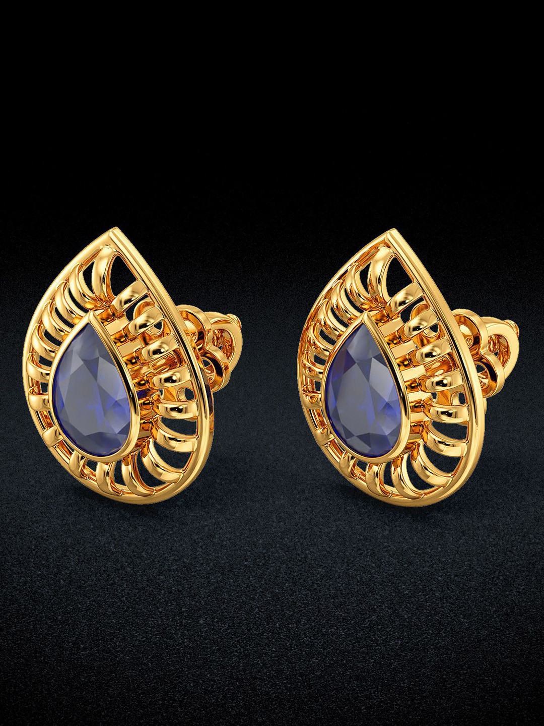 Joyalukkas Gemstone Teardrop Stud Earring-3.204 gms