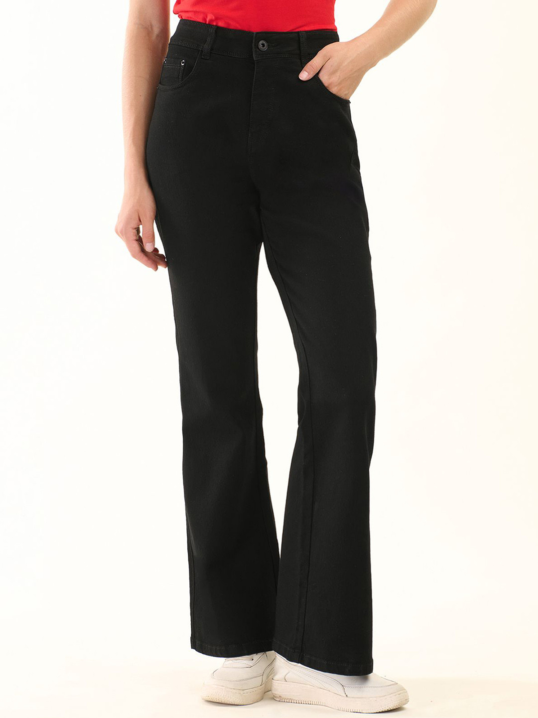 Albion By CnM Women Super Bootcut Clean Look No Fade Stretchable Cotton Jeans