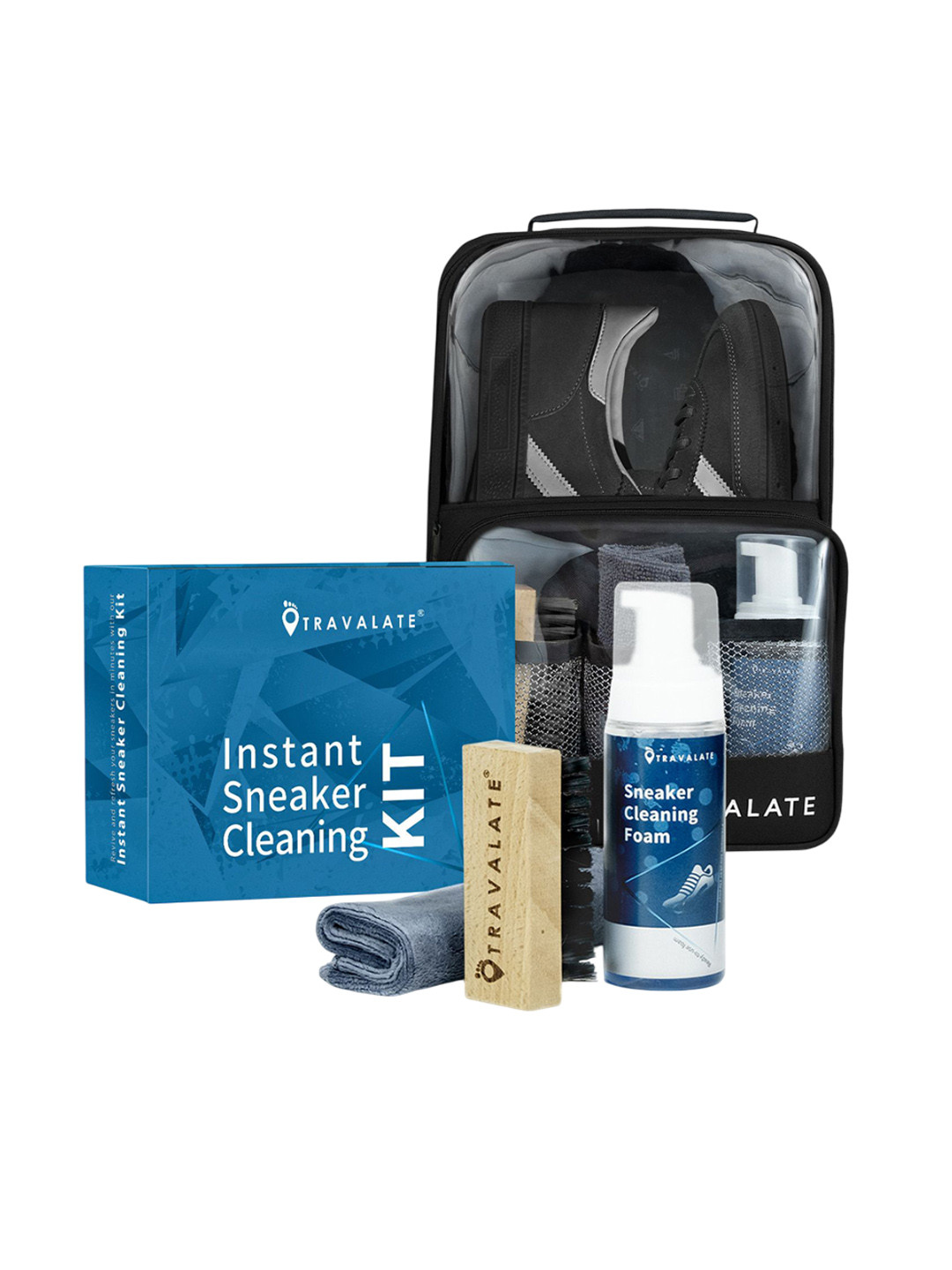 TRAVALATE 4Pcs Shoe Care Kit With Shoe Bag