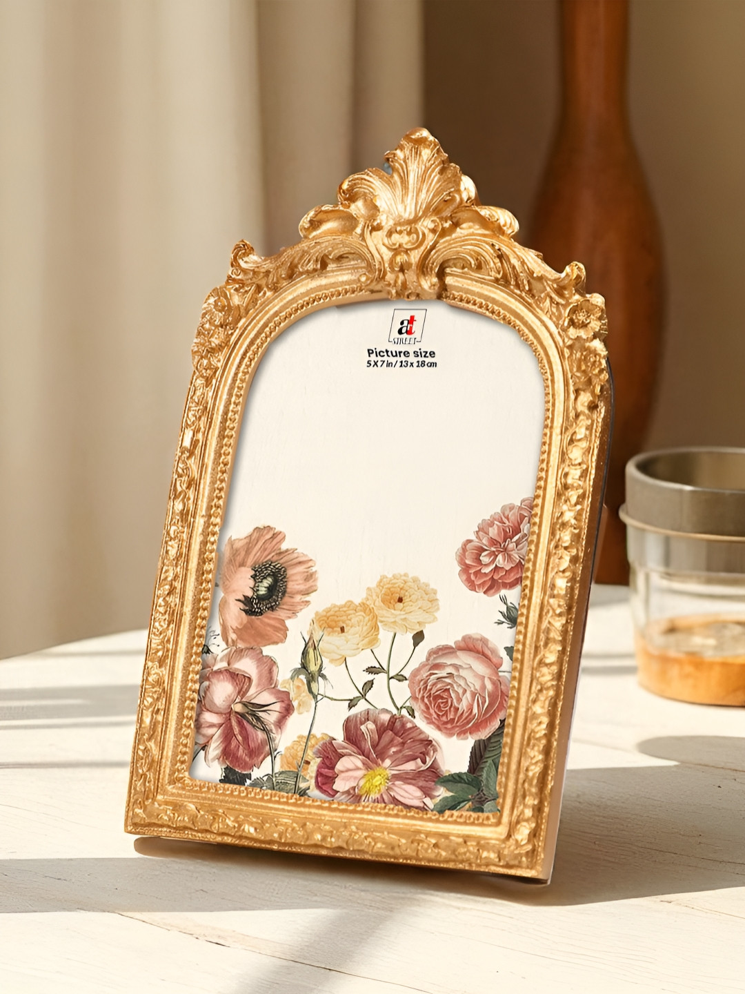 Art Street Golden Arch Vintage European Style Resin Photo Frame 5x7 Inch