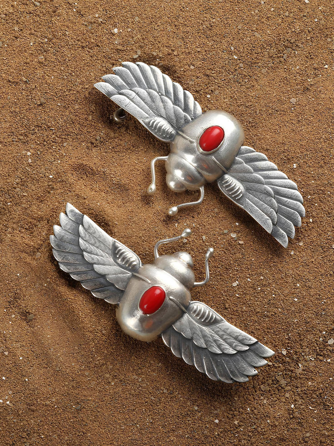 Dulcett Silver Plated Artificial Stones Studded Animal Shaped Scarab Ear Cuff