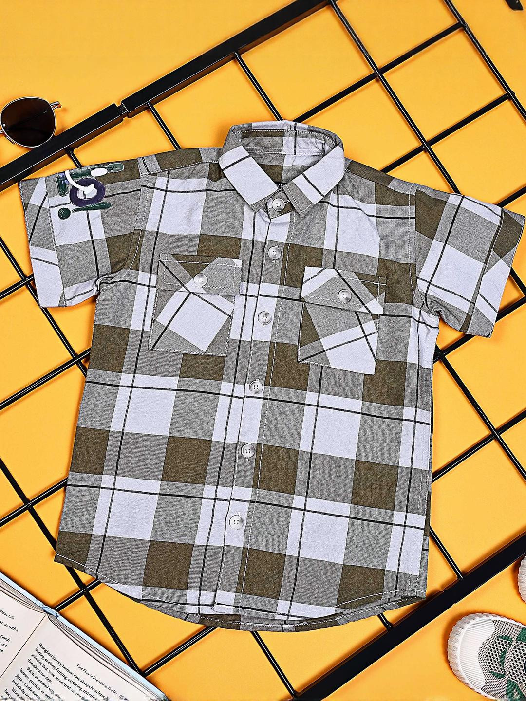 Killer Boys Classic Fit Buffalo Checked Spread Collar Cotton Casual Shirt