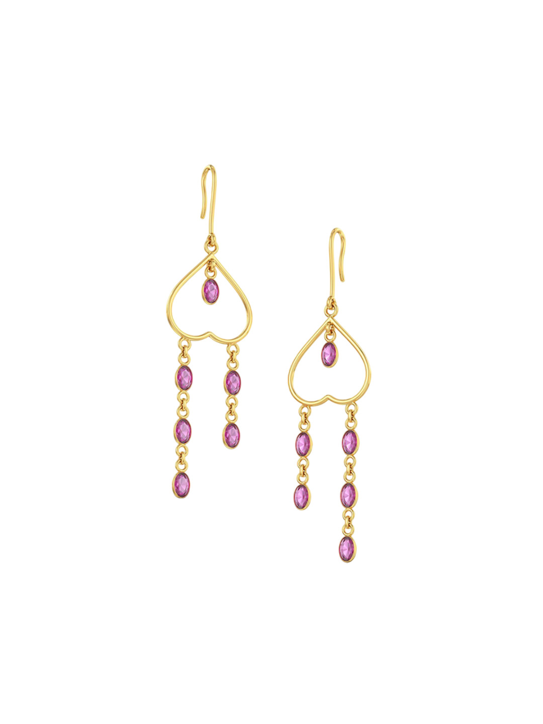 Joyalukkas Gemstone Frail-heart Cluster Earring-3.87 gms