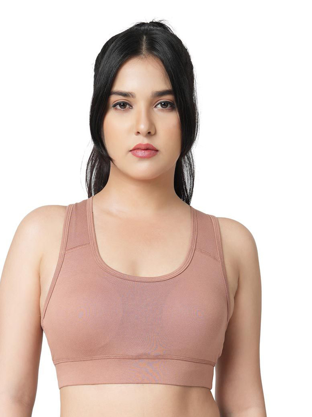 SHOPPY VILLA Women Bra Full Coverage Non Padded Racerback Slip-on Workout Sports Bra