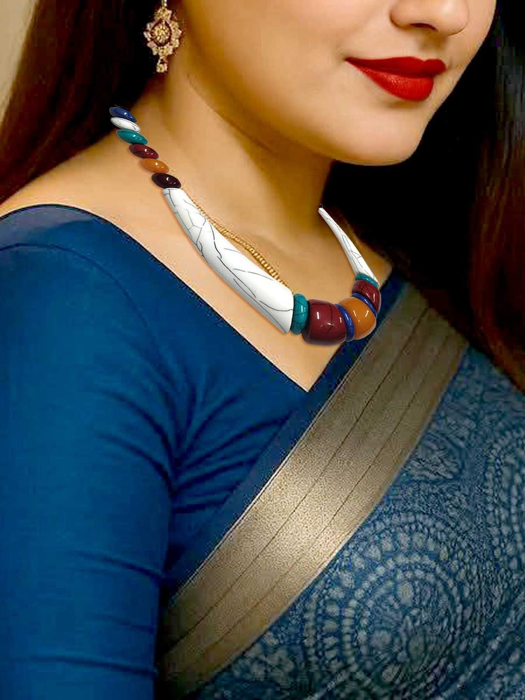 TAE Multi Brass Statement Necklace