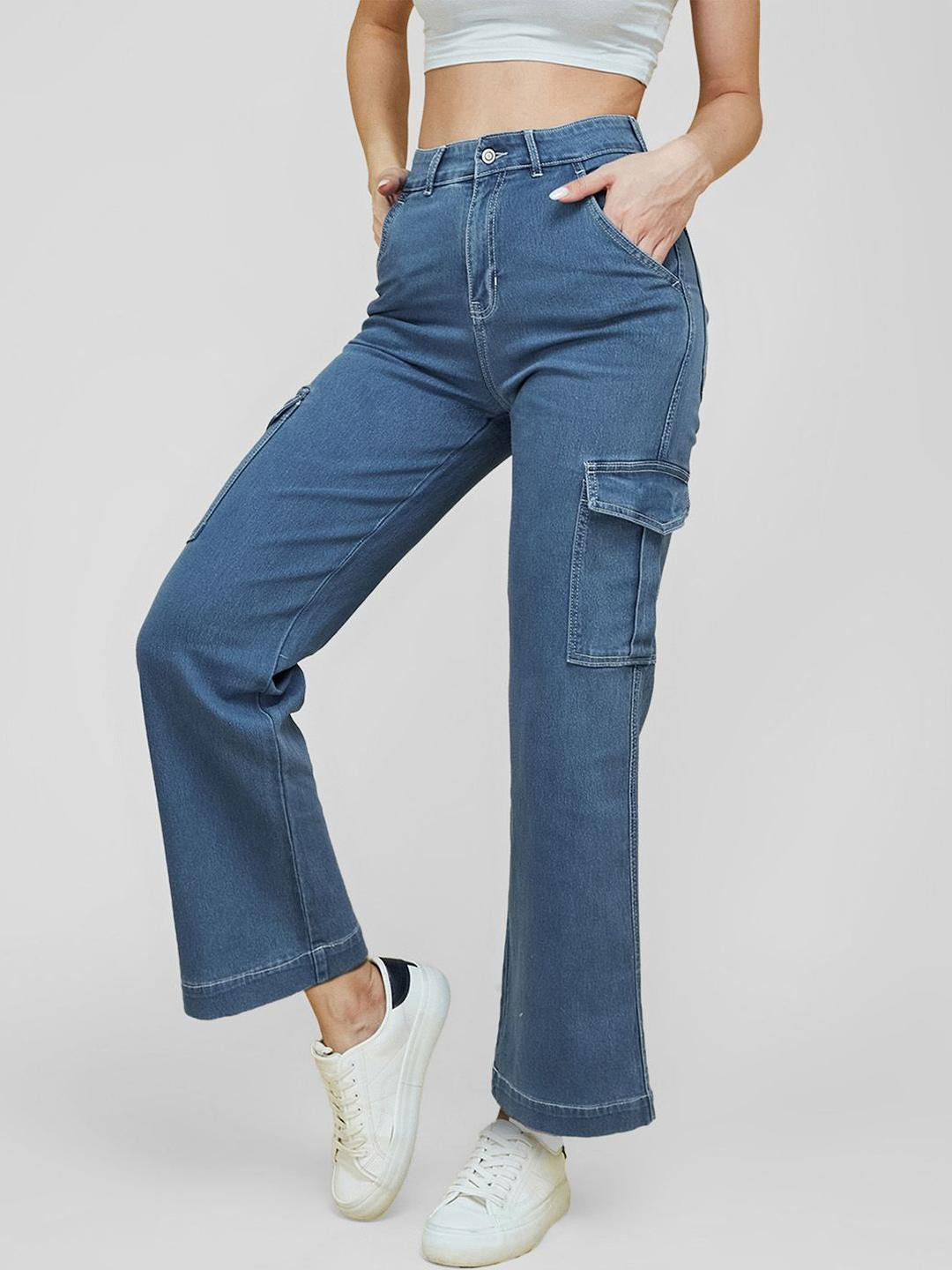 Life With Pockets Women Storm Glide Wide Leg High-Rise Stretchable Denim Jeans
