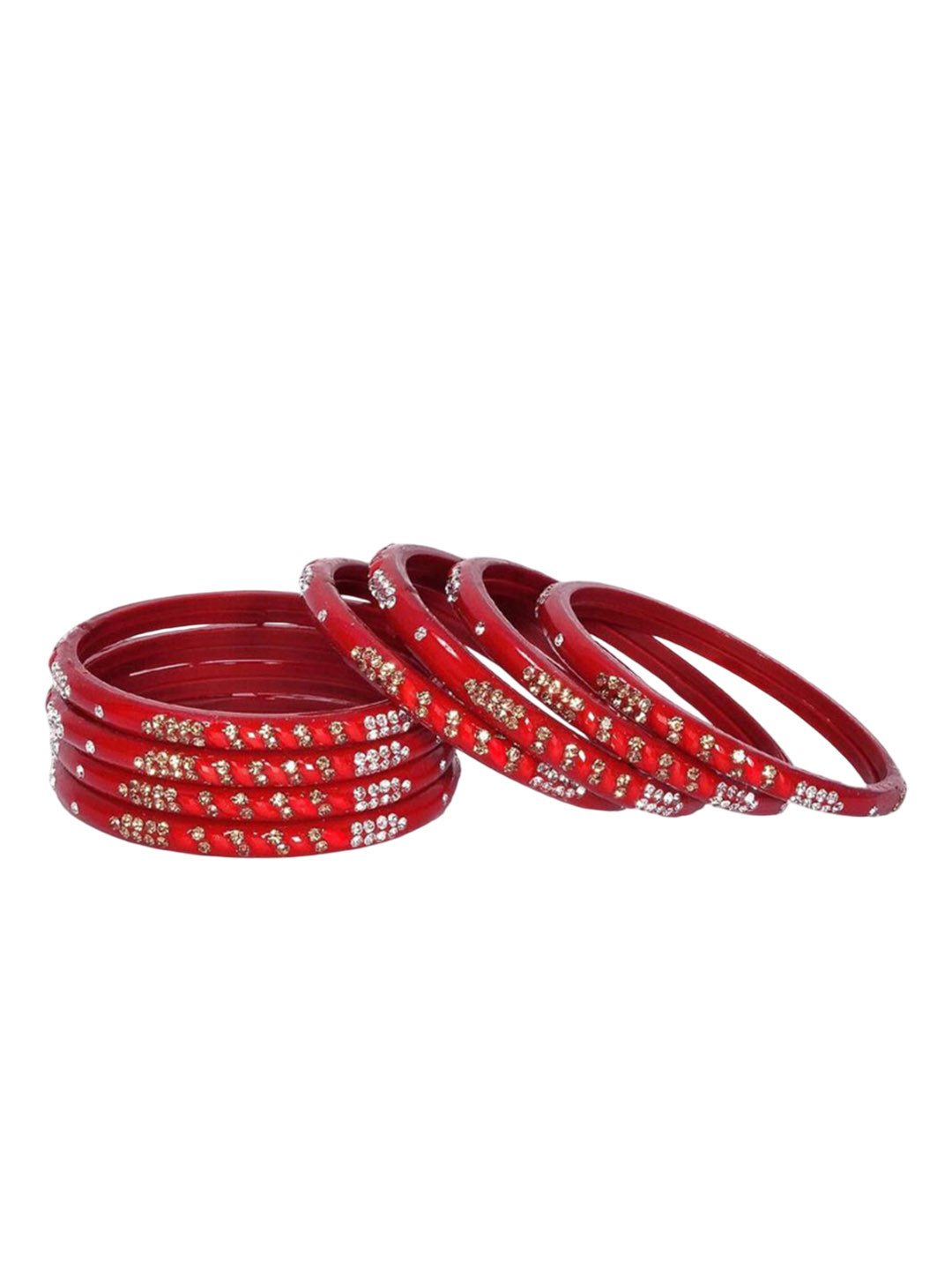 ADVANCE KANGAN Set Of 8 Zircon-Studded Bangles