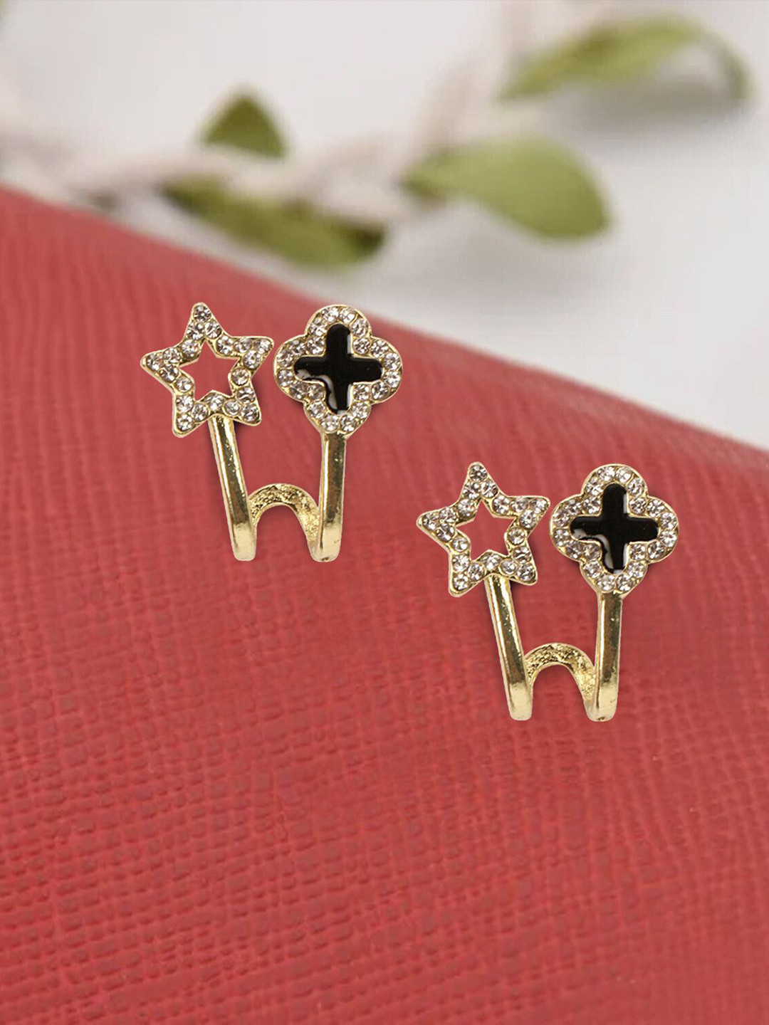 CIKIT Artificial Stones Studded Star Shaped Antique Studs