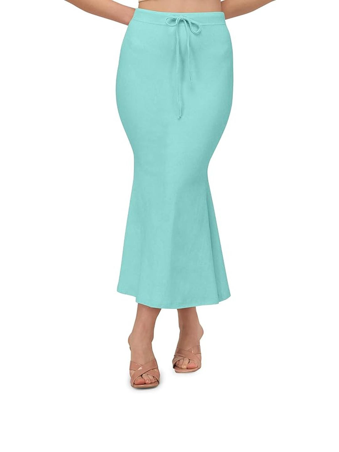 Veeva Beauty & Fashion Women Blue Microfiber Saree Shapewear With Drawstring