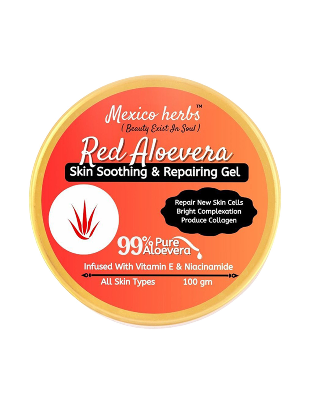 Mexico herbs Red Aloevera Skin Soothing & Repairing Gel- 100 g
