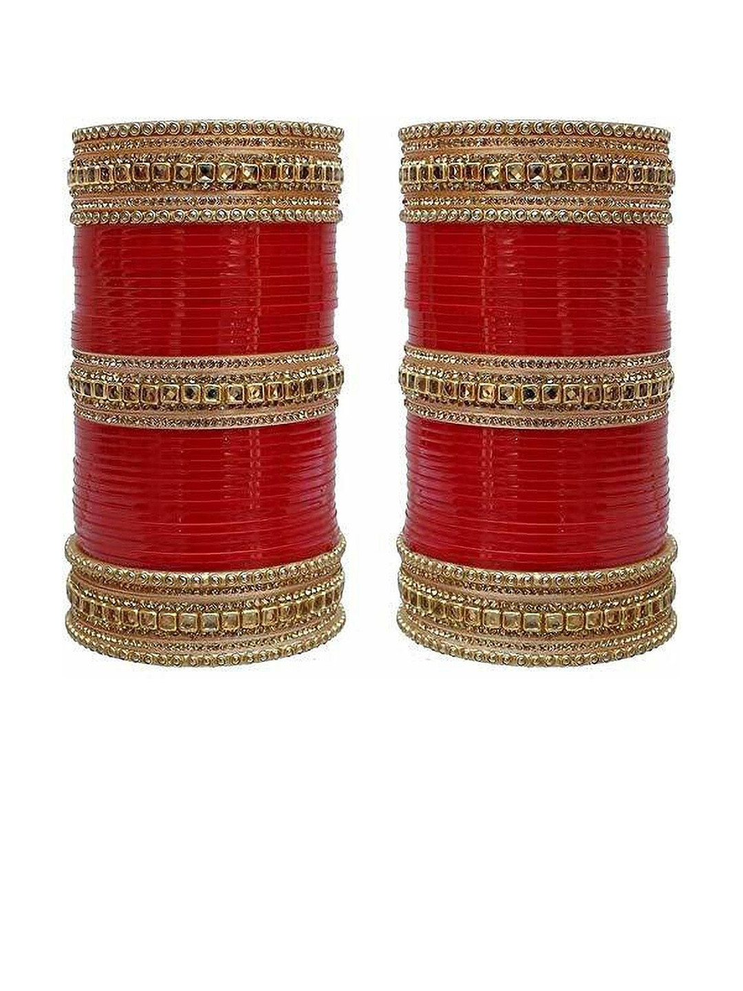 jtraditional Set Of 90 Gold-Plated Chuda Bangles