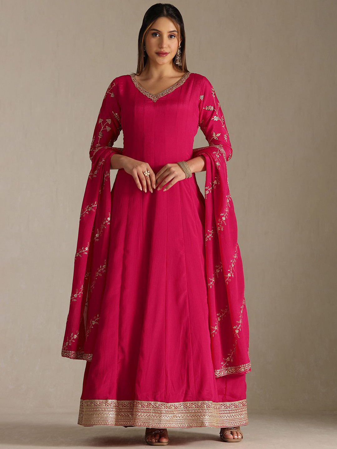 Soch Embroidered Flared Maxi Dress