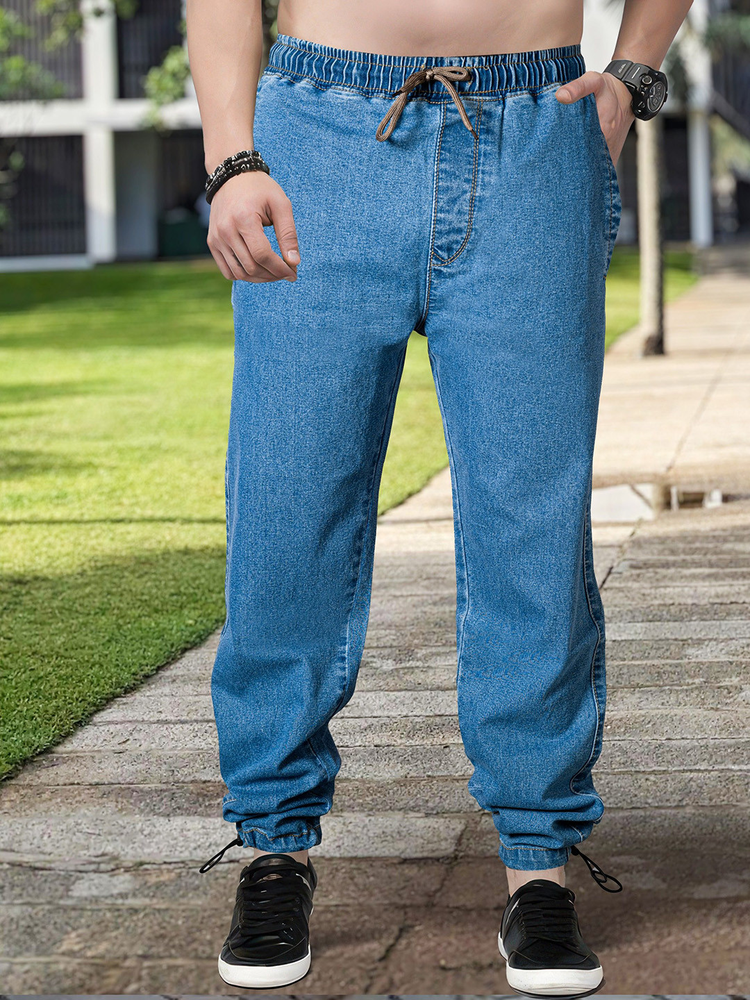 RIG BONE Men Comfort Jogger Clean Look No Fade Stretchable Cotton Jeans