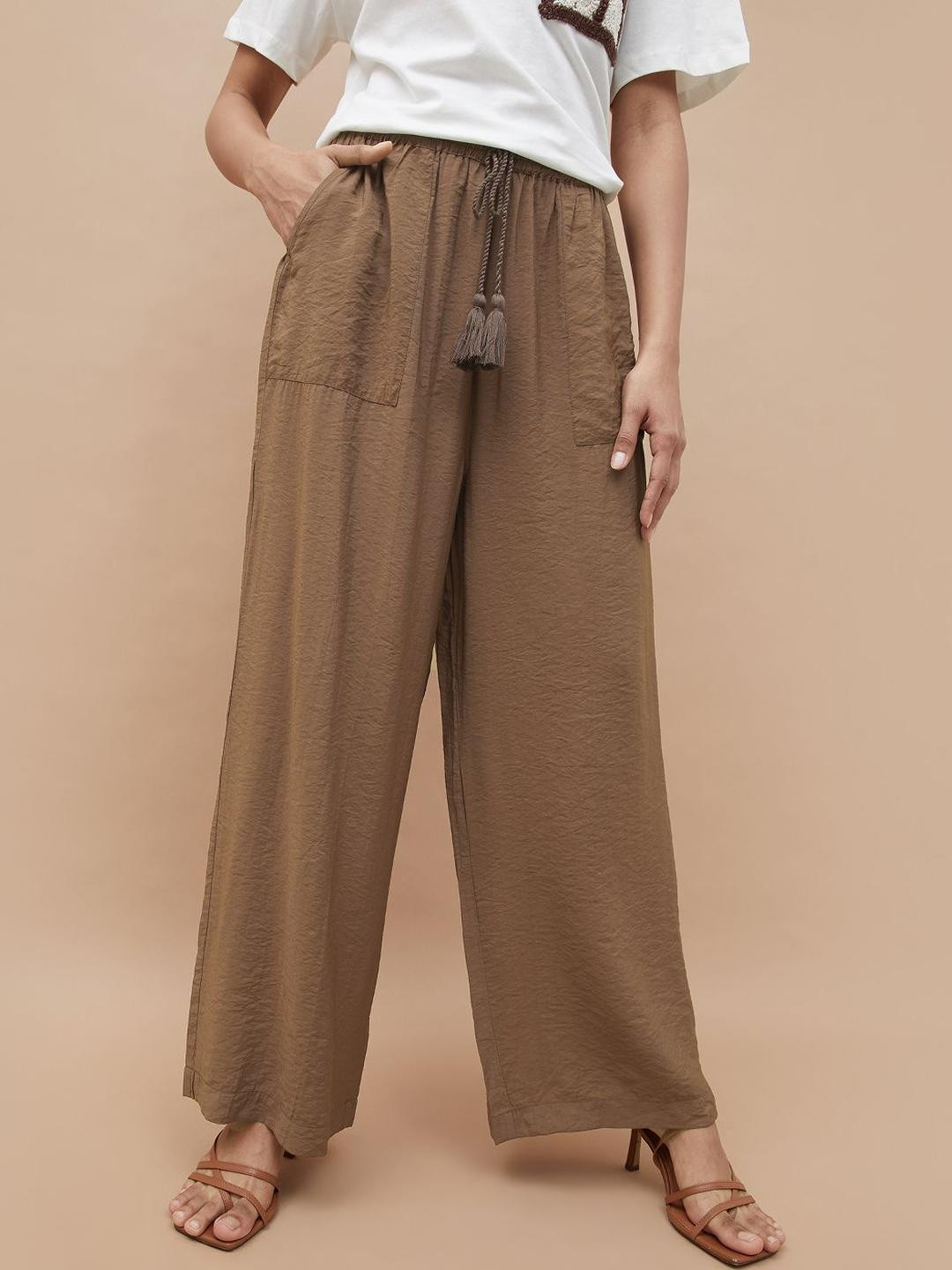 Fame Forever by Lifestyle Women Wide Leg Pleated Trousers