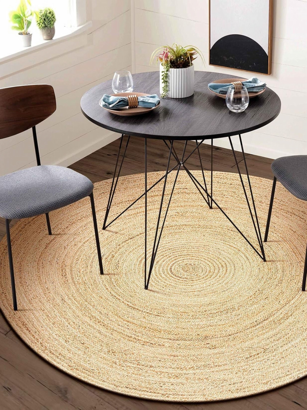 INDIAN HOME FAB Brown Anti-Skid Carpet