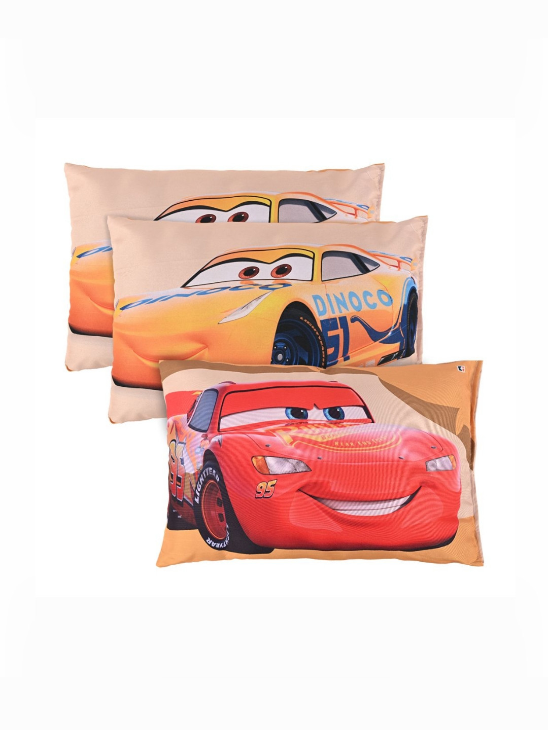 YK Red And Yellow 3 Pieces Cartoon Characters Printed Baby Pillow