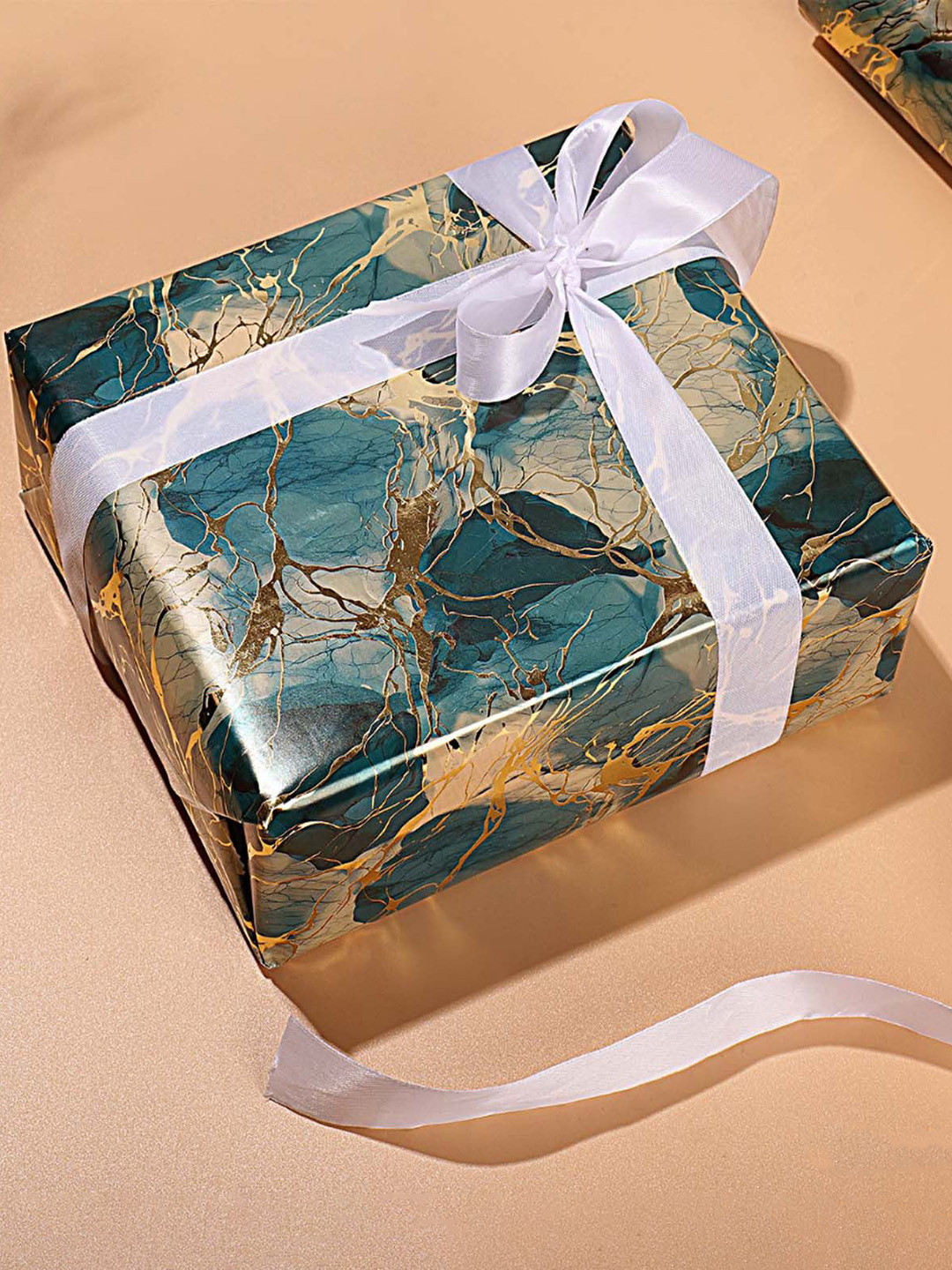 La Trove Azure Marble Design Wrapping Paper