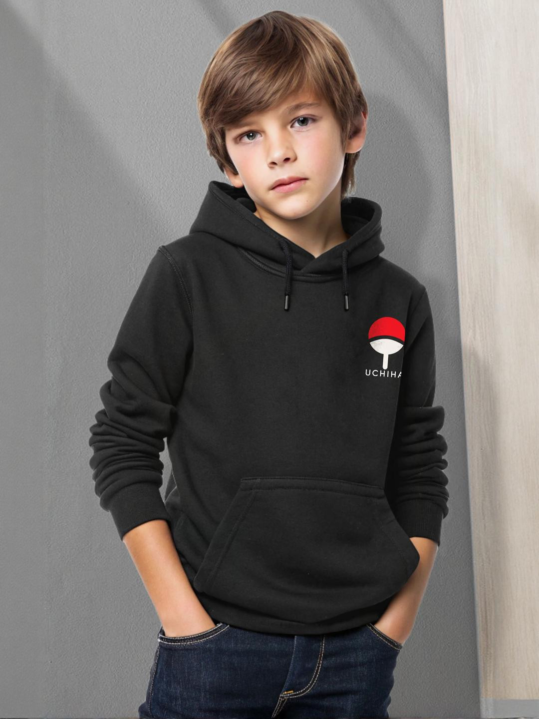 LONDON STREETS Kids Black Printed Hooded Sweatshirt
