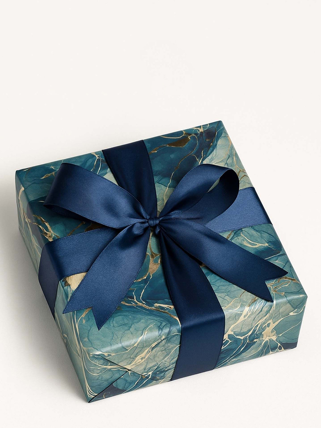 La Trove Set Of 5 Self Design Azure Marble Design Gift Wrapping Paper