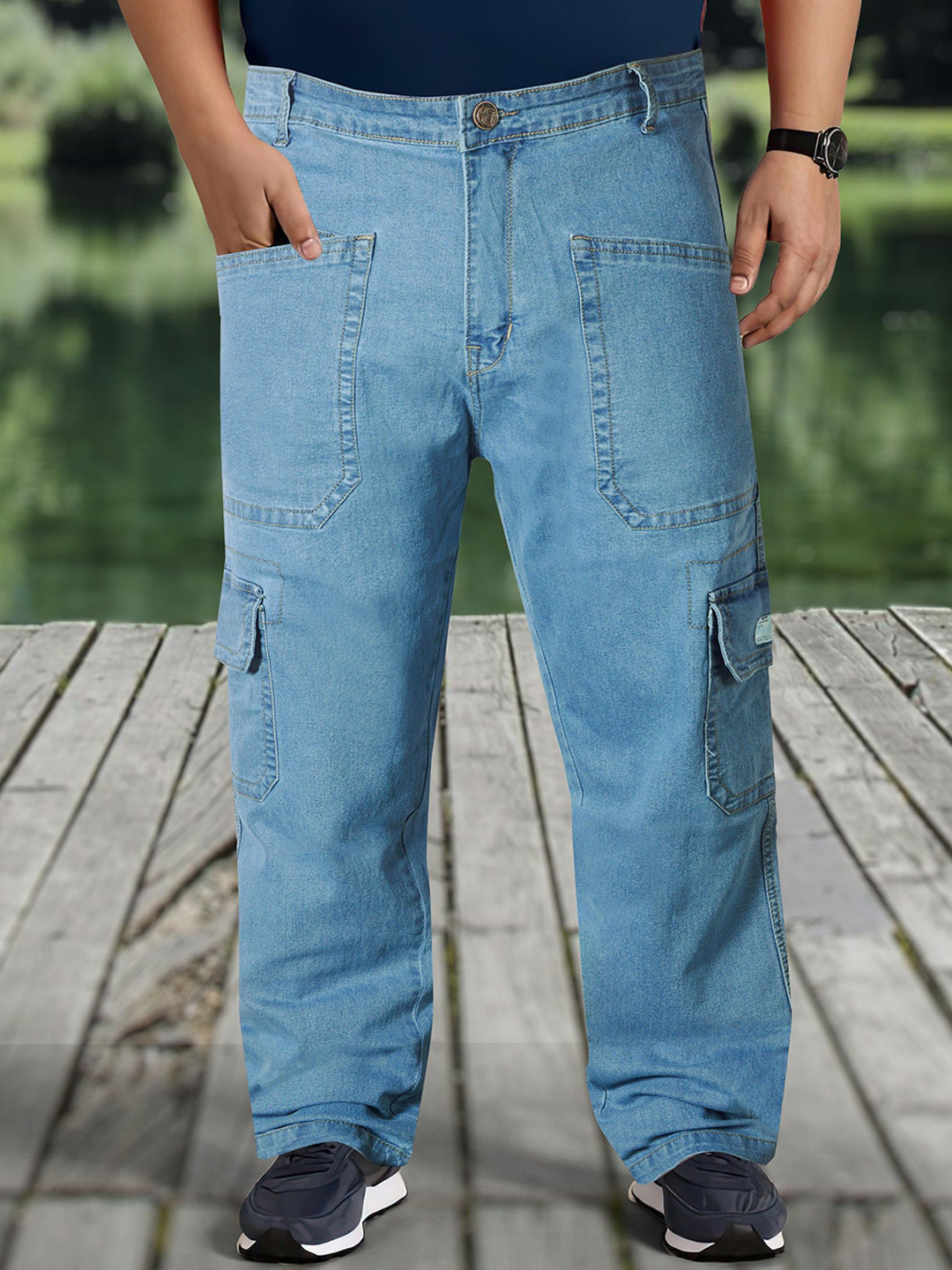 RIG BONE Men Comfort Boyfriend Fit Clean Look Heavy Fade Stretchable Cotton Jeans