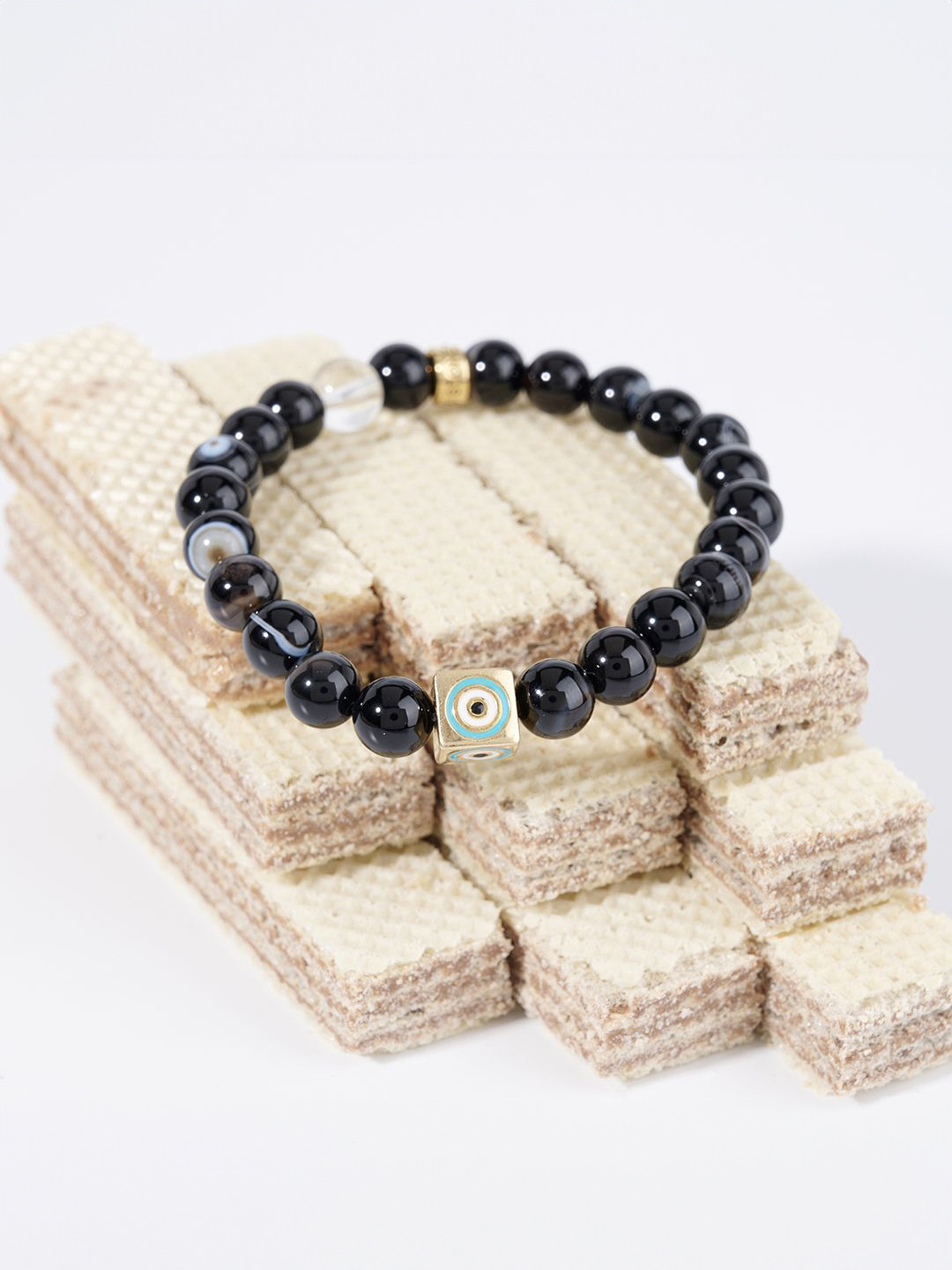 Stone Story By Shruti Unisex Sterling Silver Agate Handcrafted Rhodium-Plated Bracelet