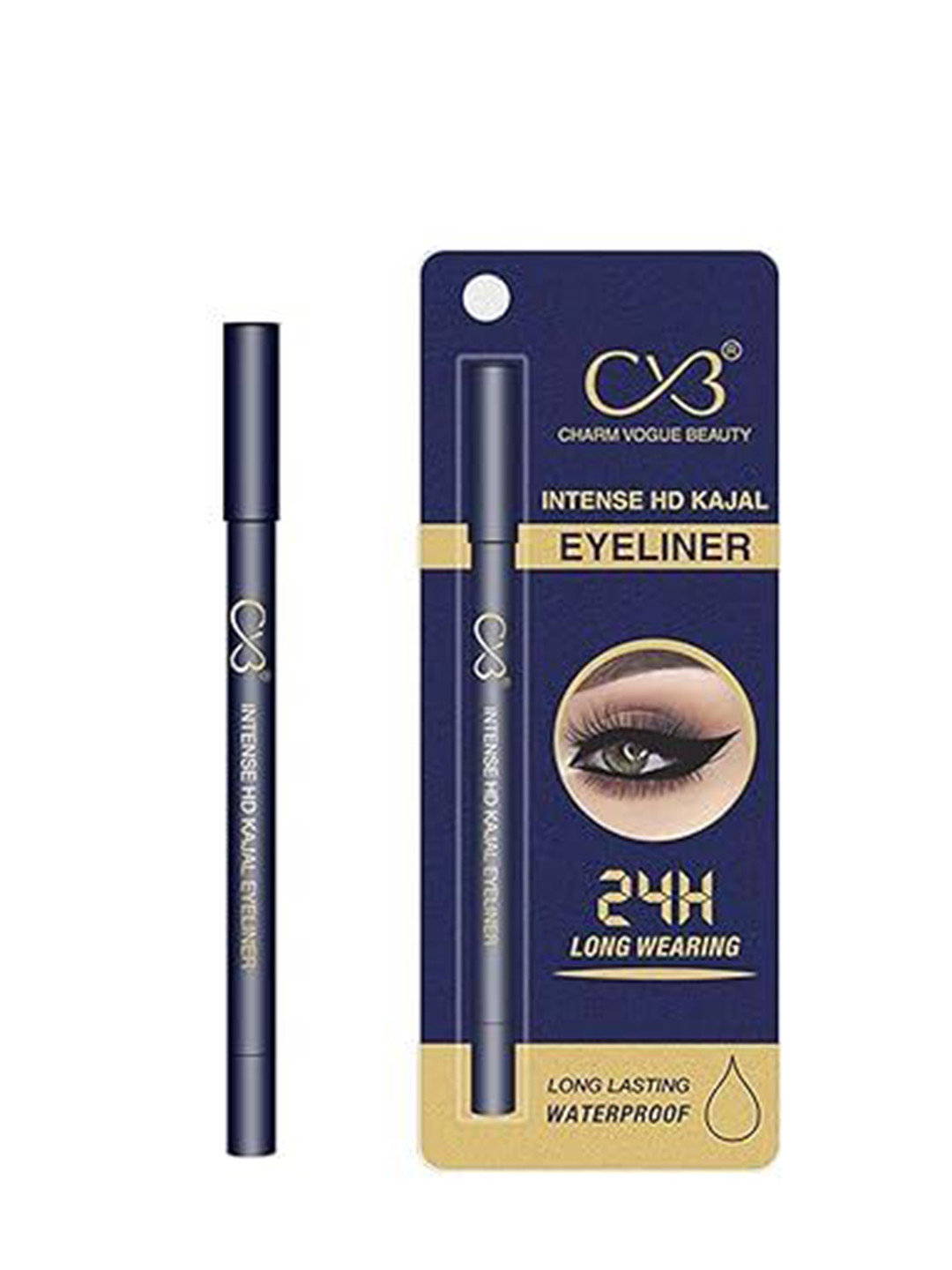CVB Waterproof & Smudge-Proof Intense HD Kajal- 1.2 g- Black C75