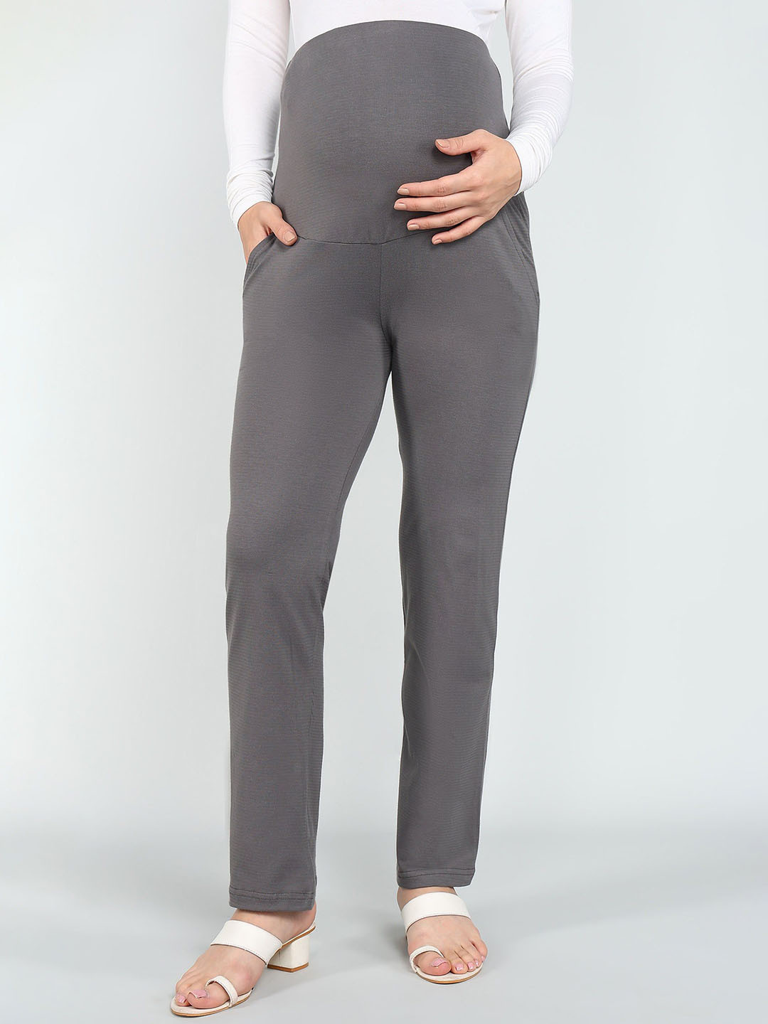 Moms Ever Women Regular Fit High Rise Maternity Pants