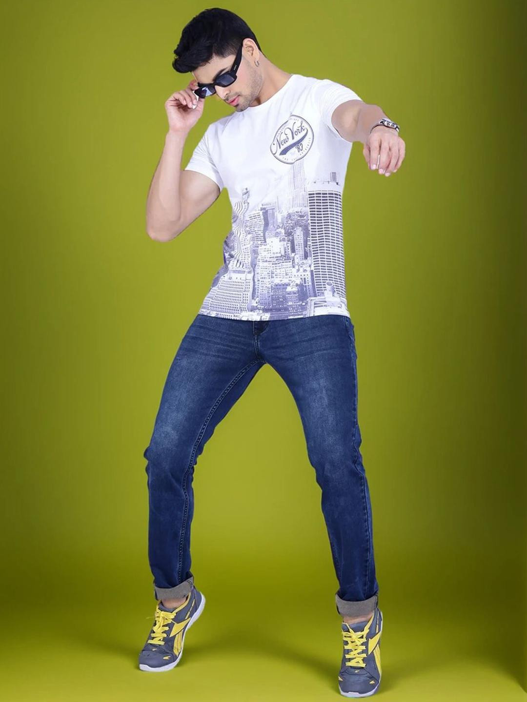 AWACK Men Bruce Clean Look Light Fade Stretchable Jeans